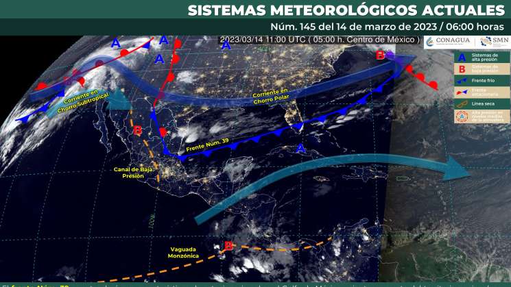 Pronostican lluvias puntuales intensas en Oaxaca por frente 39 