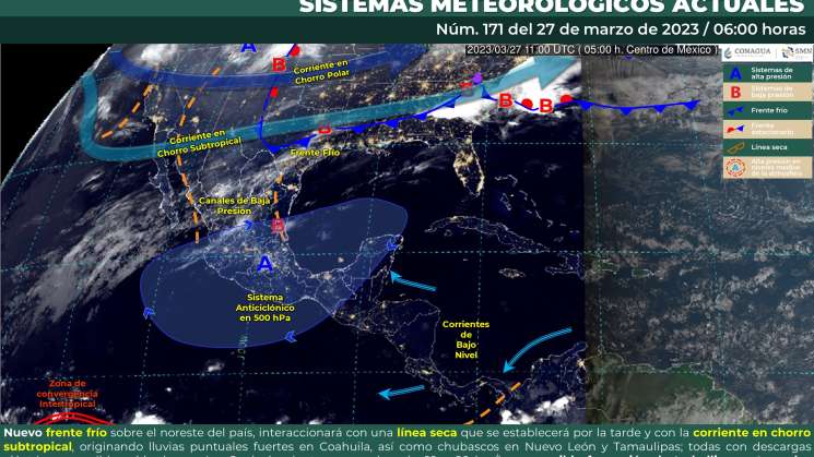 Circulación anticiclónica causa ambiente cálido en Oaxaca