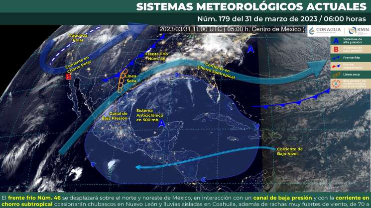 Producirá canal de baja presión lluvias aisladas en Oaxaca