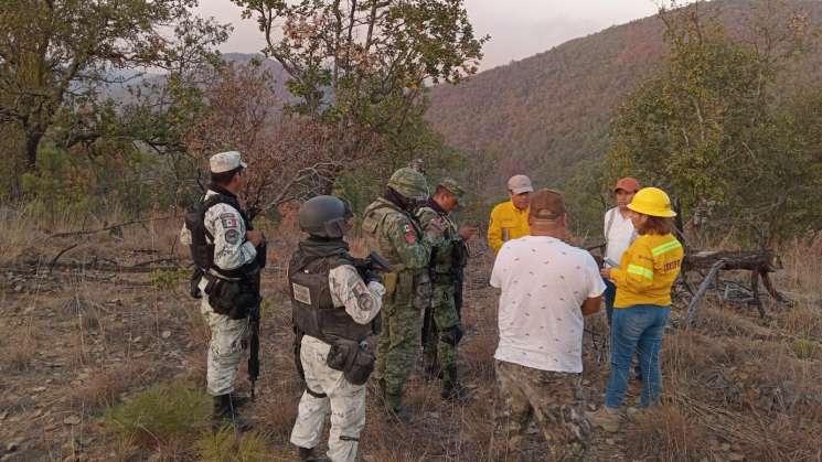 Combatientes controlan frente del incendio  en San Juan Mixtepec