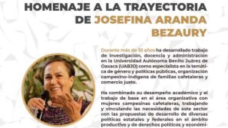 Rinden Homenaje a la feminista popular Josefina Aranda Bezaury 