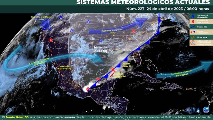 Se mantendrán lluvias en regiones de Oaxaca por frente frio 50