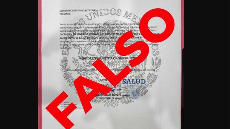 Alerta SSA sobre circulación de texto falso de cirugía estética