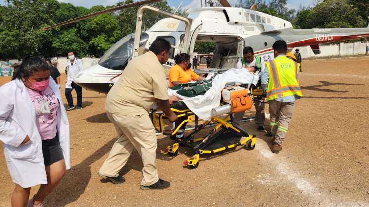 Realizan traslado aéreo de joven con hemorragia intracraneal     