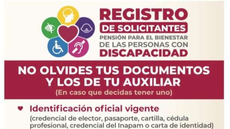 Inicia registro a Pensión Universal de Personas con Discapacidad 