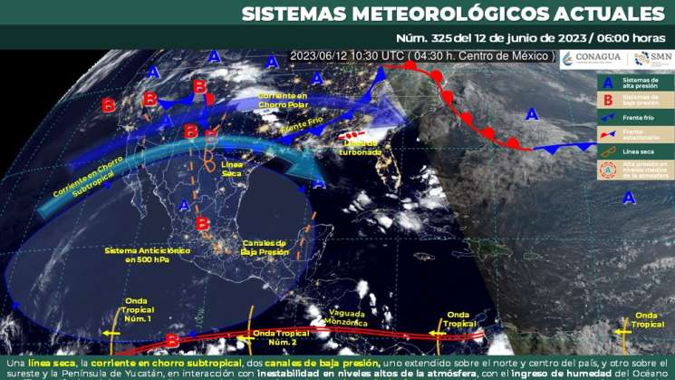 Onda tropical 2 causa lluvias en Oaxaca, muy cálido en la costa