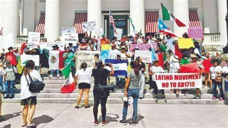 Protestan paisanos, activistas y corcholatas contra ley DeSantis