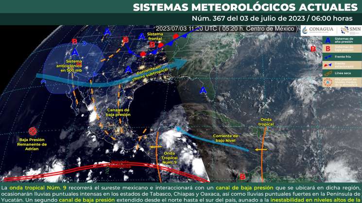 Seguirán lluvias intensas en Oaxaca por onda tropical