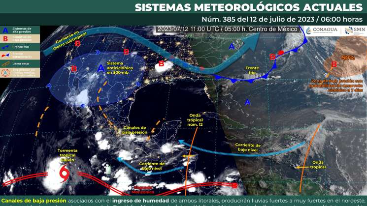 Se pronostican en Oaxaca lluvias intensas por ingreso de humedad