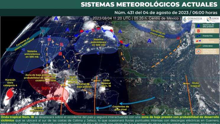 Onda tropical 18 deja chubascos, lloviznas  y tormentas en Oaxaca