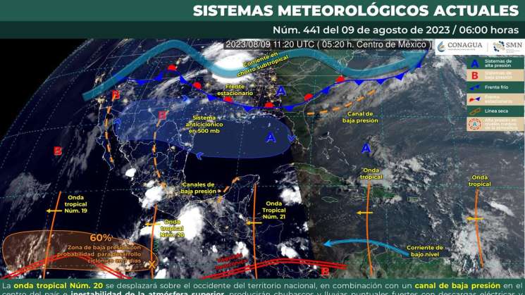 Salida de onda tropical dejará lluvias y tormentas en Oaxaca