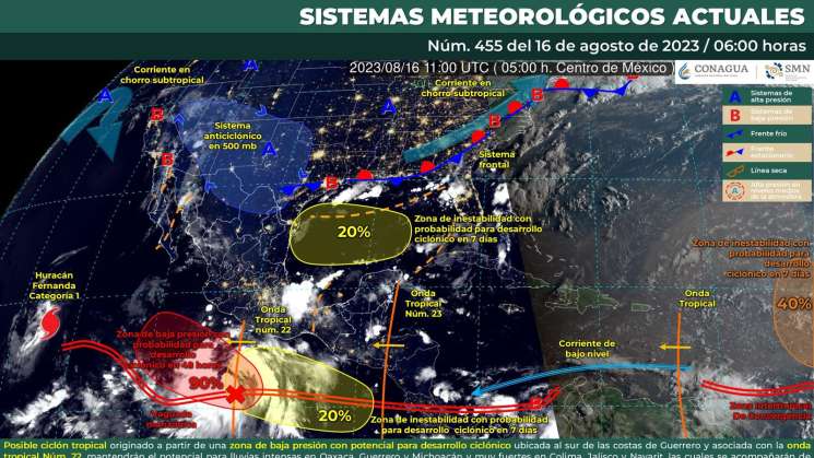 Se esperan lluvias de intensidad variable en Oaxaca 