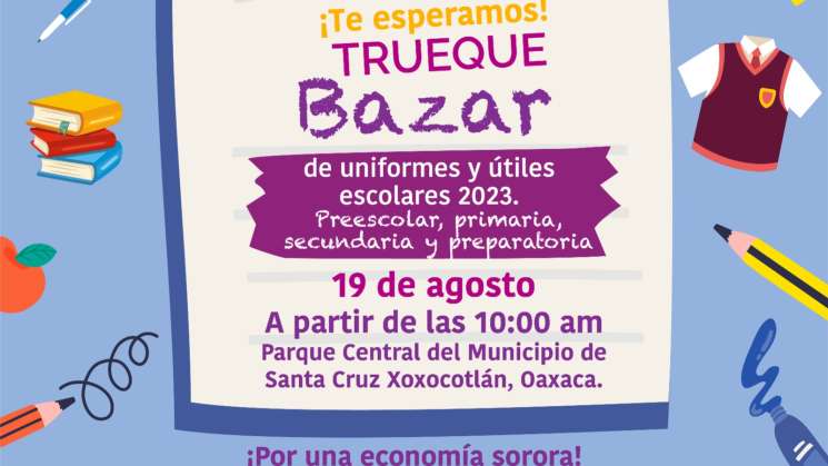 Invita SM participar en trueque de útiles y uniformes escolares