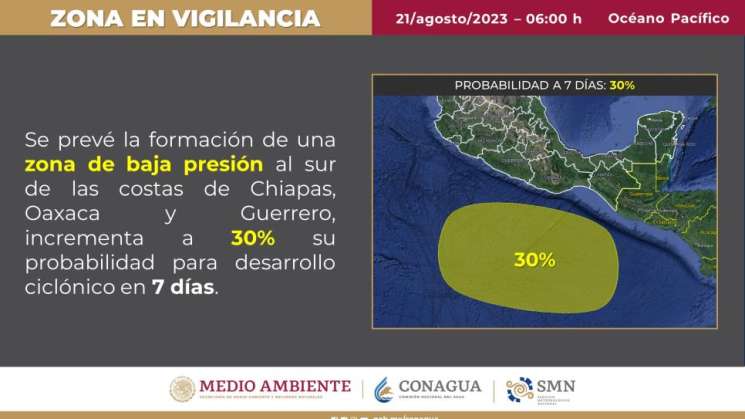 Alerta SMN por formación un nuevo ciclón al sur de México