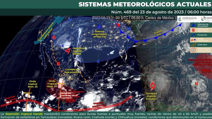 Se prevén lluvias intensas en mayor parte de Oaxaca en la tarde