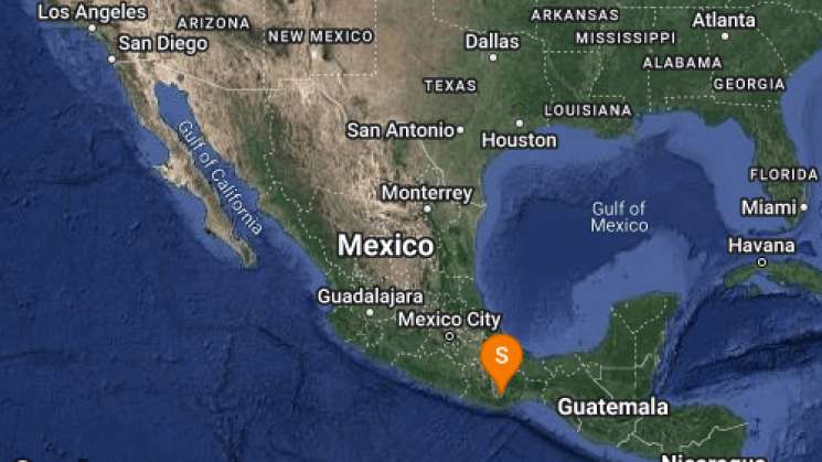 Se registra temblor en Oaxaca de 4.9 grados