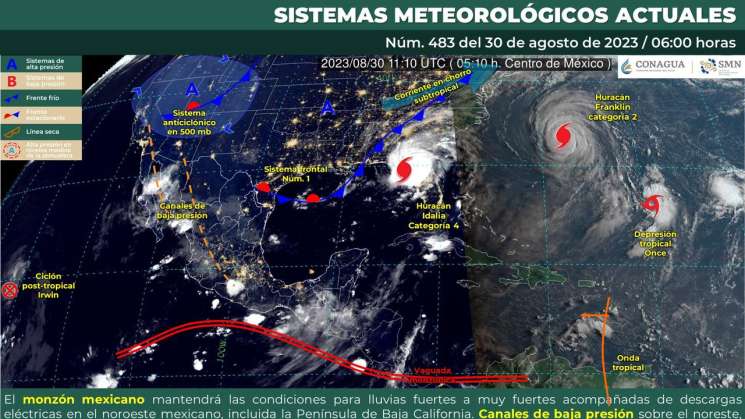 Pronostican lluvias fuertes para la Costa, Mixteca y Sierra Sur  