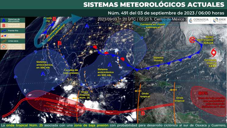 Seguirán lluvias y nublados en territorio oaxaqueño