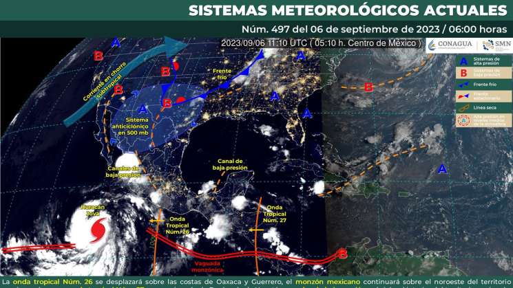 Pronostican lluvias fuertes para este miércoles en Oaxaca