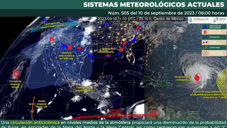 Ambiente cálido con lluvias fuertes en regiones de Oaxaca