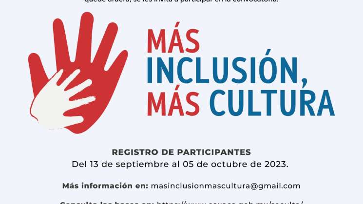 Lanza Seculta convocatoria Más Inclusión, Más Cultura