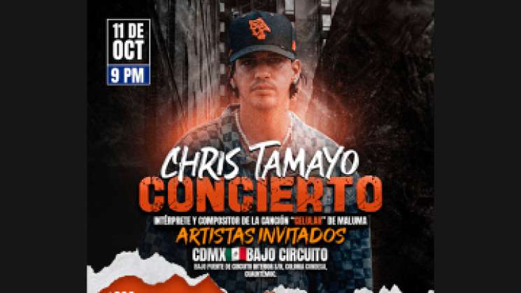 Chris Tamayo ofrecerá un gran concierto en la Ciudad de México 