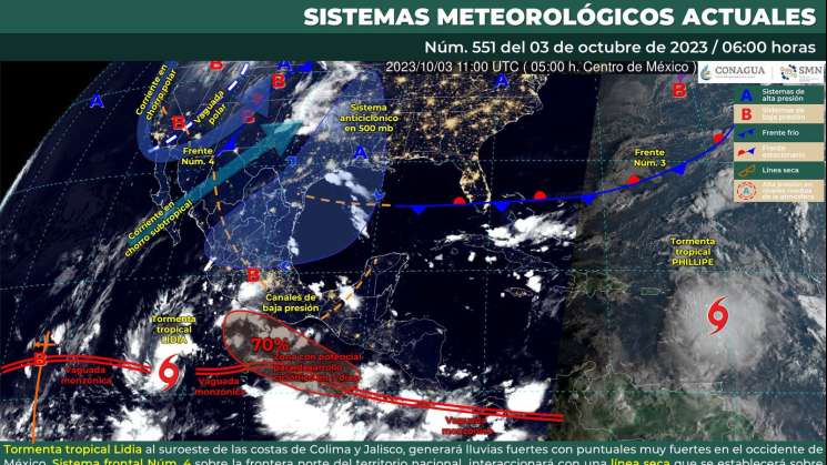 Actividad eléctrica y lluvias dispersas en partes de Oaxaca 