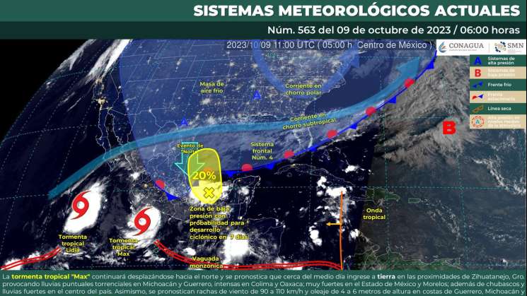 Tormenta tropical Max dejará lluvias,descargas y viento en Oaxaca