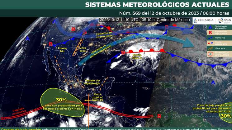  Habrá lluvias aisladas, actividad eléctrica y viento en Oaxaca 