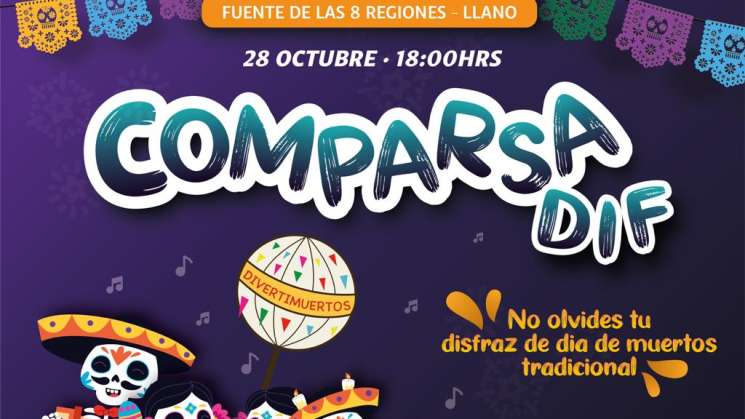 Invita DIF Oaxaca a la comparsa Diverti Muertos, llenos de vida