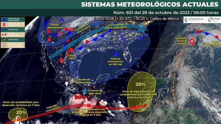 Anuncian lluvias fuertes puntuales en Oaxaca 