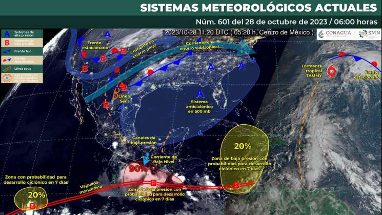 Anuncian lluvias moderadas en diferentes puntos de Oaxaca 