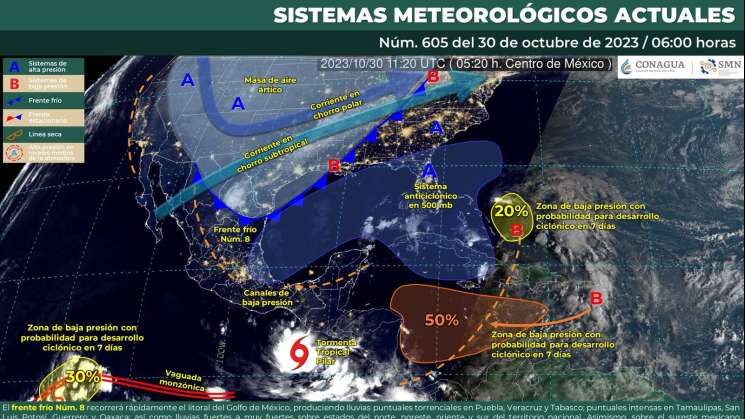 Lluvias de intensidad variable y viento en Oaxaca 