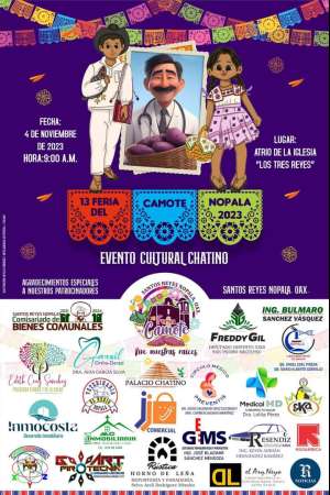 Invitan a la 13° feria del Camote en Santos Reyes Nopala