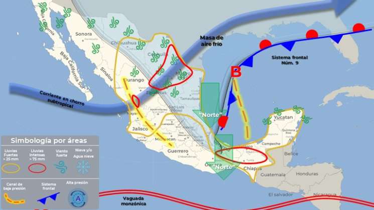 Se esperan lluvias variables y frio en regiones de Oaxaca 