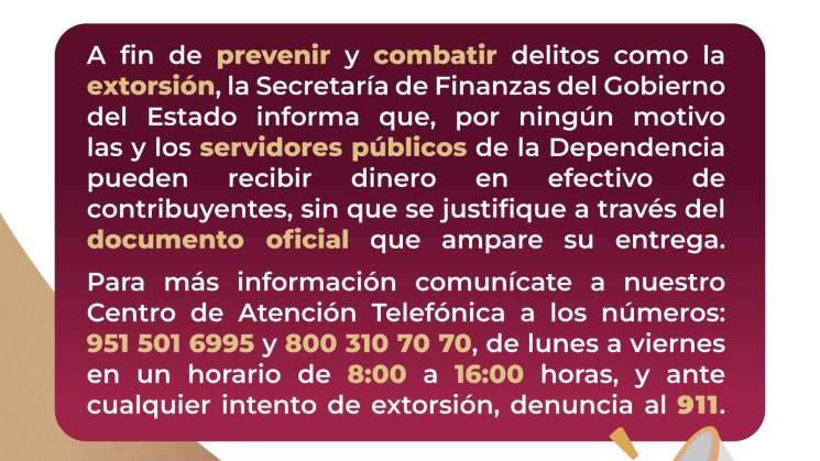 Previene Sefin a contribuyentes ante posibles casos de fraude