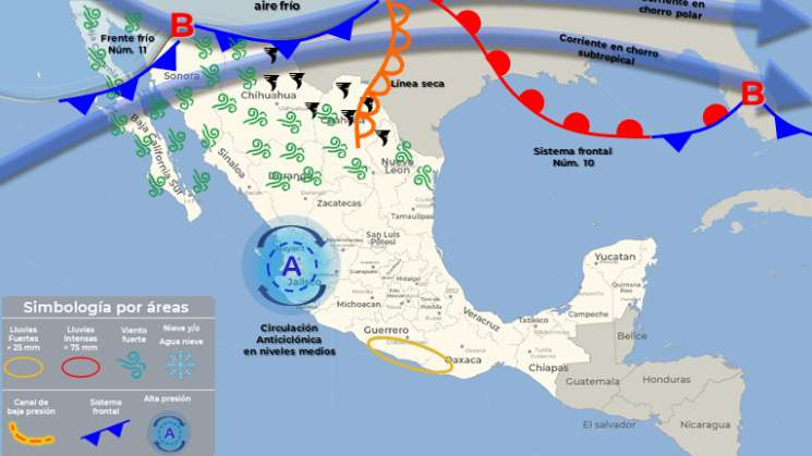 Se pronostican chubascos aislados en Sierra Sur y costa de Oaxaca