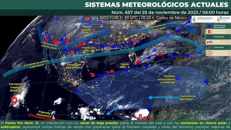 Canal de baja presión causa lluvias ligeras en zonas de Oaxaca 