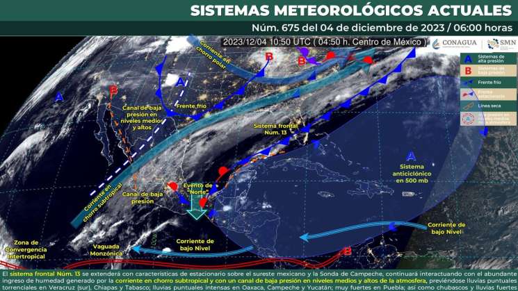 Pronostican bajas temperaturas, chubascos y norte en Oaxaca 