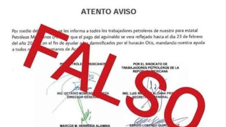 AMLO: Falso documento de Pemex que anuncia aguinaldo en Febrero