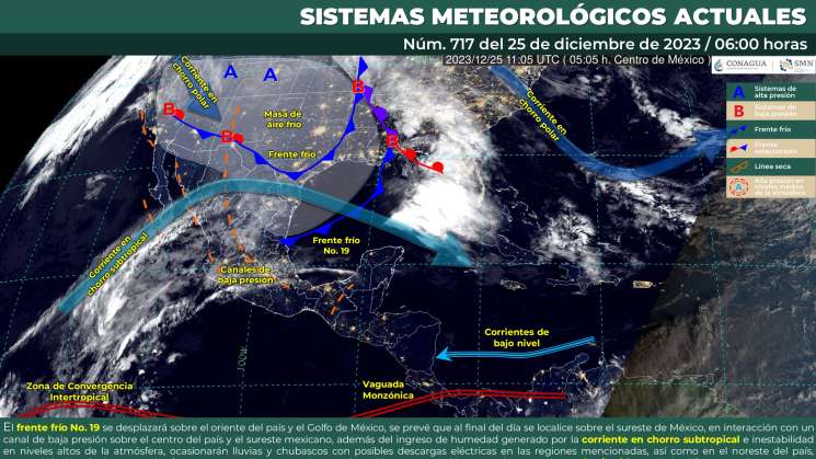 Anuncian lluvias puntuales en el sureste mexicano