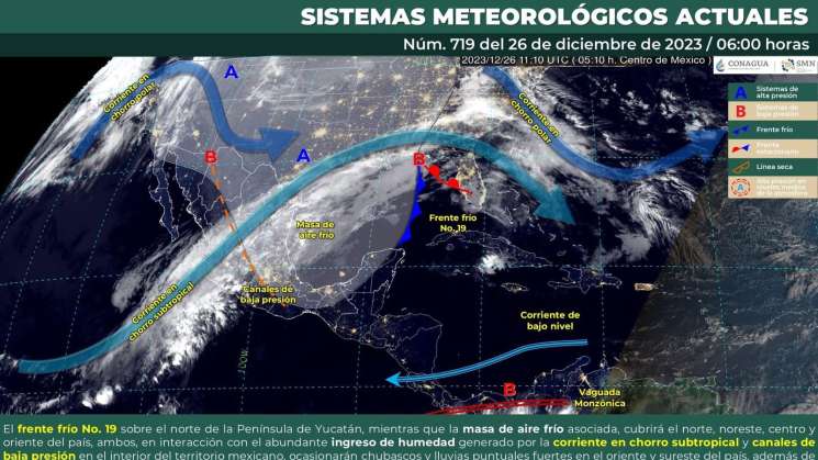 Pronostican nublados, lluvias ligeras y aire frío en Oaxaca 