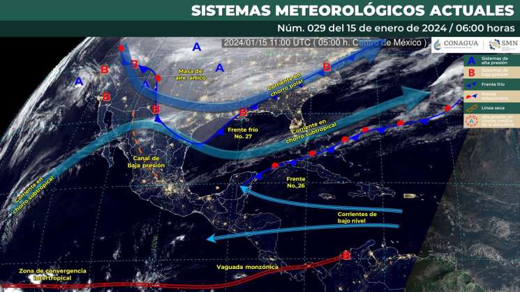 Prevén día con cielo despejado, lluvias y vientos del Norte 