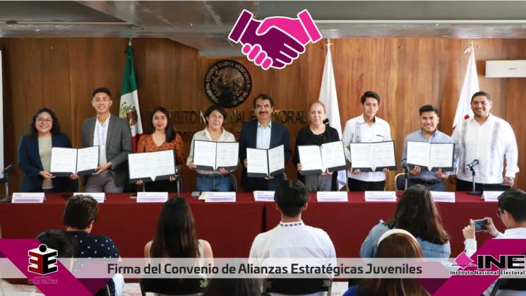 Firman convenio INE Oaxaca y IEEPCO con asociaciones y organismos