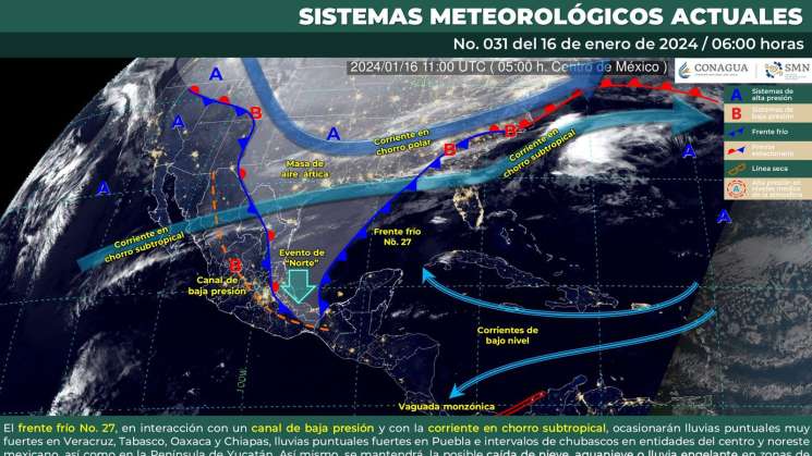 Se espera pocas lluvias y fuertes vientos del Norte en Oaxaca 