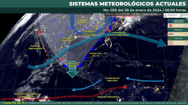 Continuarán efectos moderados del frente frío 31 en Oaxaca