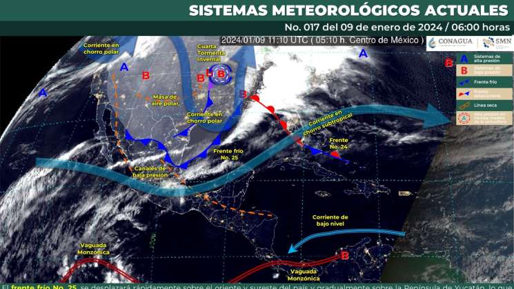 Frente frío  25 causa lluvias, frío y fuertes vientos en Oaxaca 