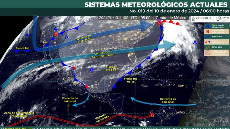 Lluvias moderadas, frío y fuerte evento norte en Oaxaca 