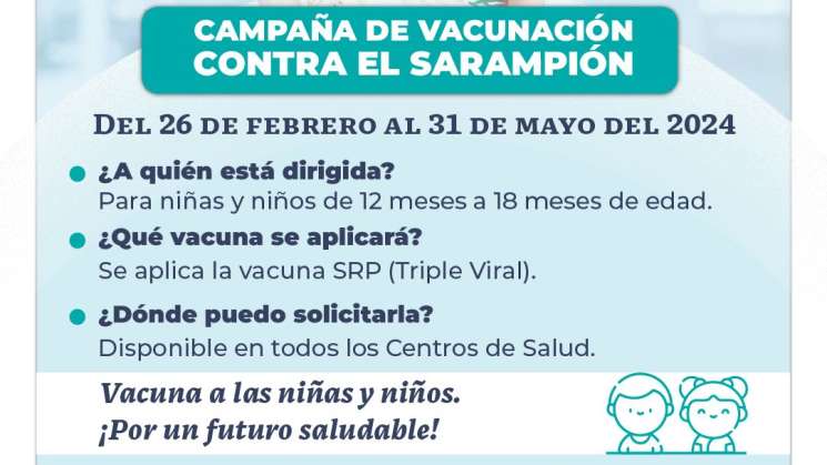 Alista SSO campaña de vacunación gratuita contra sarampión   