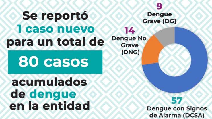 Registra SSO un caso de dengue, suman 80 en Oaxaca 